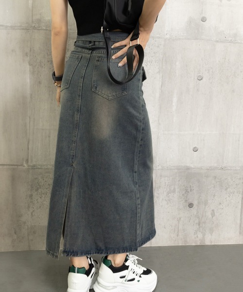 Miniministore(ミニミニストア)の「デニムマキシスカート バックスリット入り(デニムスカート・レディース・ブルー・M/XL/L/S)」の5枚目の写真