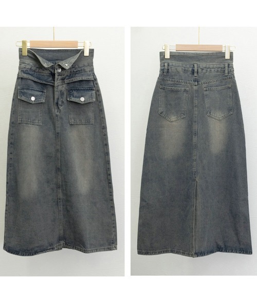 Miniministore(ミニミニストア)の「デニムマキシスカート バックスリット入り(デニムスカート・レディース・ブルー・M/XL/L/S)」の7枚目の写真