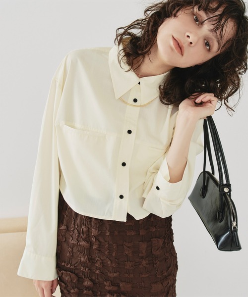 ロングスリーブクロップドポケットシャツ（シャツ/ブラウス