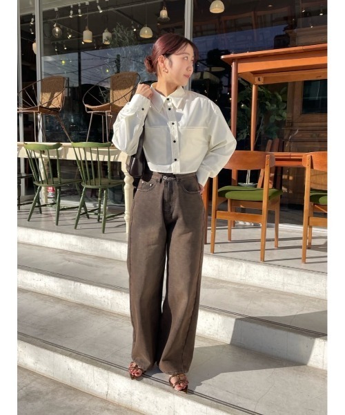 ロングスリーブクロップドポケットシャツ（シャツ/ブラウス