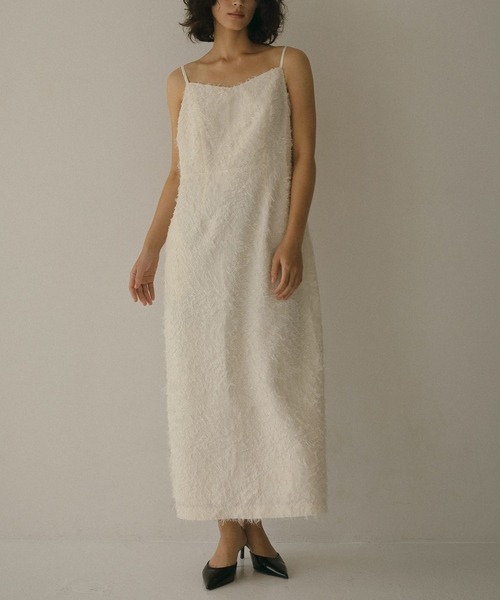 N WITH.（エヌウィズ）の「フェザーキャミワンピース（ワンピース・レディース・アイボリー/ブラック・S/M）」の2枚目の写真