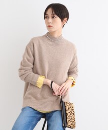 ◆【冬ニット人気NO．1！／カシミヤ混】バックスリット ハイネックニット