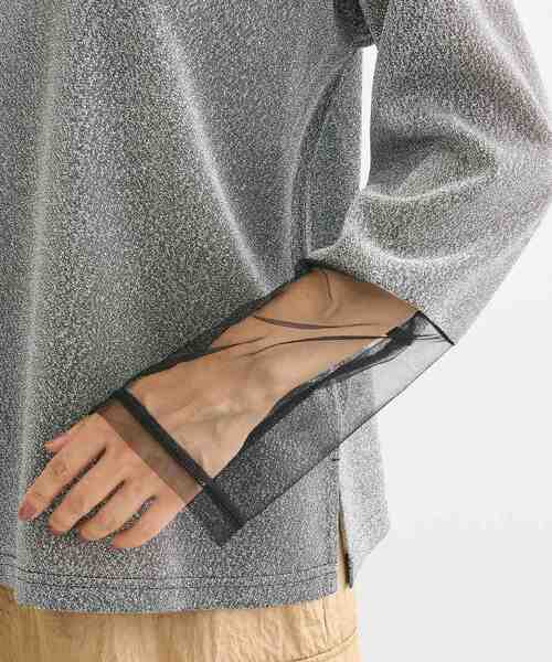 Green　Parks（グリーンパークス）の「袖チュールドッキングラメプルオーバー（その他トップス・レディース・グレー/ブラック/ピンク・FREE）」の12枚目の写真