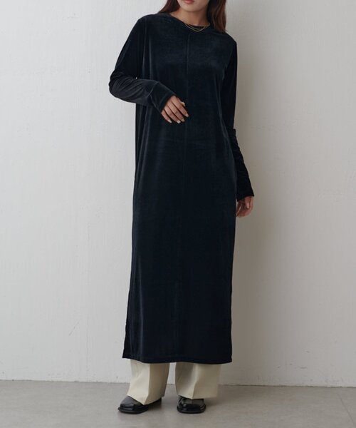 Lui's（ルイス）の「ベロアカットワンピース（ワンピース・レディース・ベージュ/ブラック/グレー・FREE）」の7枚目の写真