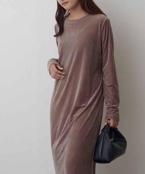 Lui's（ルイス）の「ベロアカットワンピース（ワンピース・レディース・ベージュ/ブラック/グレー・FREE）」の3枚目の写真