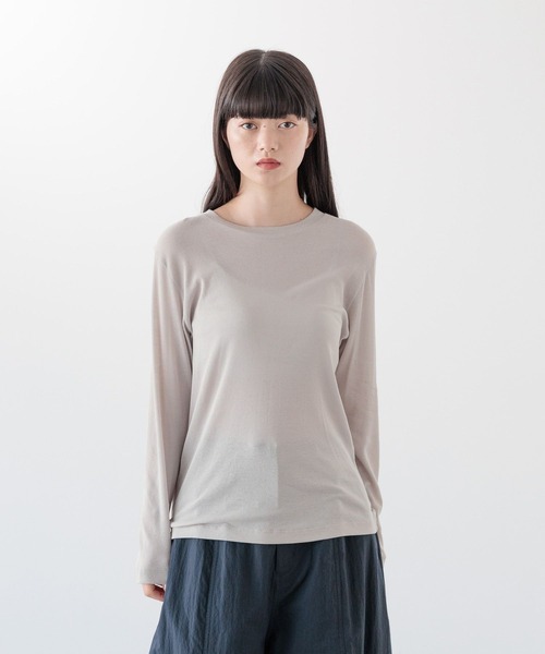 yuw（ユウ）の「シアーテレコＴ／ロングスリーブ　 242273（Tシャツ/カットソー・レディース・グレー/ブラック/ホワイト・LARGE/MEDIUM）」の17枚目の写真