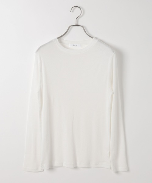 yuw（ユウ）の「シアーテレコＴ／ロングスリーブ　 242273（Tシャツ/カットソー・レディース・グレー/ブラック/ホワイト・LARGE/MEDIUM）」の11枚目の写真