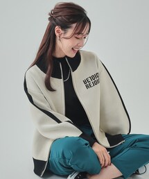 Cutie Blonde | トラックジャケット風ニットカーディガン(カーディガン/ボレロ)