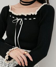 MAJESTIC LEGON | チョーカーセットフリルリボン長袖ニット(ニット/セーター)