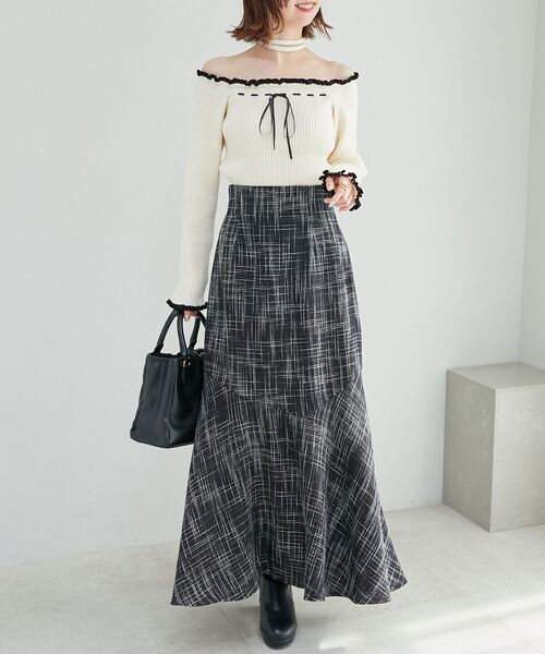 MAJESTIC LEGON（マジェスティックレゴン）の「チョーカーセットフリルリボン長袖ニット（ニット/セーター・レディース・アイボリー/レッド/ブラック/チャコールグレー・MEDIUM）」の8枚目の写真