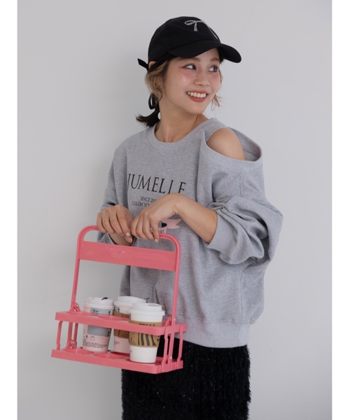 JUMELLE（ジュメロ）の「one shoulder sweat（スウェット・レディース・グレー・FREE）」の6枚目の写真