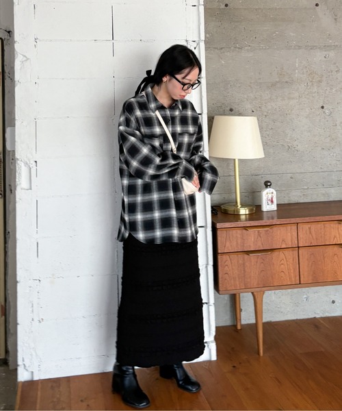 EPIMI E'PIMMY（エピミエピミー）の「オンブレチェックビッグシャツ（シャツ/ブラウス・レディース・ブラウン/アイボリー/ブラック・MEDIUM）」の10枚目の写真