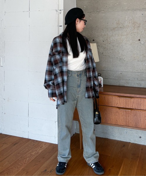 EPIMI E'PIMMY（エピミエピミー）の「オンブレチェックビッグシャツ（シャツ/ブラウス・レディース・ブラウン/アイボリー/ブラック・MEDIUM）」の22枚目の写真