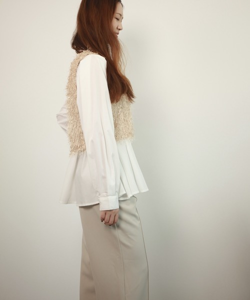 DRESS PLUS(ドレスプラス)の「ベスト フリンジベスト 前後2WAY ショート丈(キャミソール・レディース・ベージュ/モカ/ブラック/グレー・M)」の19枚目の写真