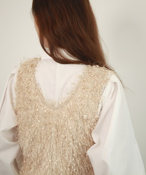 DRESS PLUS(ドレスプラス)の「ベスト フリンジベスト 前後2WAY ショート丈(キャミソール・レディース・ベージュ/モカ/ブラック/グレー・M)」の20枚目の写真