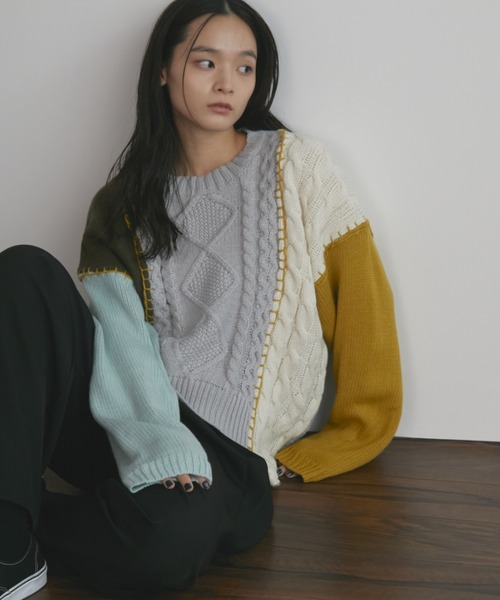 MERLOT(メルロー)の「ランダムステッチルーズニット(ニット/セーター・レディース・その他2/その他1・FREE)」の21枚目の写真
