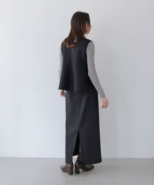 CLEIO（クレイオ）の「【CLEIO】前後2WAYネップ混リブニットビスチェ（ニット/セーター・レディース・グレー/アイボリー/ブラック・FREE）」の14枚目の写真