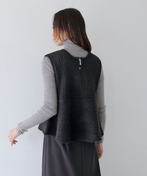 CLEIO（クレイオ）の「【CLEIO】前後2WAYネップ混リブニットビスチェ（ニット/セーター・レディース・グレー/アイボリー/ブラック・FREE）」の16枚目の写真