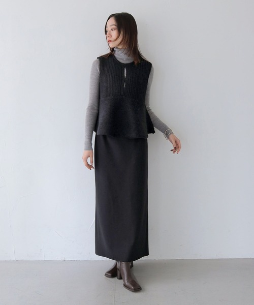 CLEIO（クレイオ）の「【CLEIO】前後2WAYネップ混リブニットビスチェ（ニット/セーター・レディース・グレー/アイボリー/ブラック・FREE）」の17枚目の写真