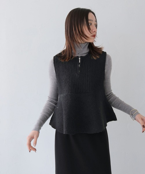 CLEIO（クレイオ）の「【CLEIO】前後2WAYネップ混リブニットビスチェ（ニット/セーター・レディース・グレー/アイボリー/ブラック・FREE）」の6枚目の写真