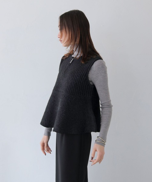 CLEIO（クレイオ）の「【CLEIO】前後2WAYネップ混リブニットビスチェ（ニット/セーター・レディース・グレー/アイボリー/ブラック・FREE）」の8枚目の写真