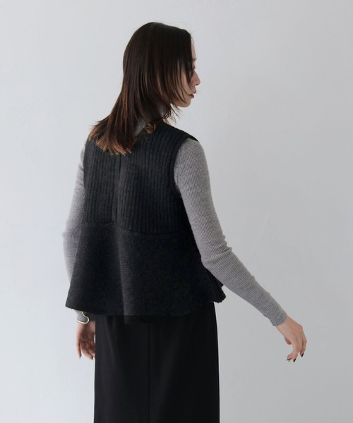 CLEIO（クレイオ）の「【CLEIO】前後2WAYネップ混リブニットビスチェ（ニット/セーター・レディース・グレー/アイボリー/ブラック・FREE）」の9枚目の写真