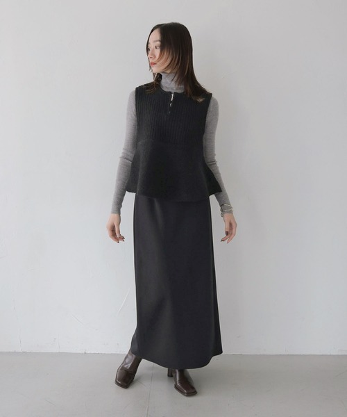 CLEIO（クレイオ）の「【CLEIO】前後2WAYネップ混リブニットビスチェ（ニット/セーター・レディース・グレー/アイボリー/ブラック・FREE）」の10枚目の写真