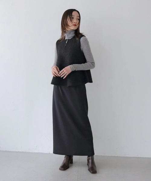 CLEIO（クレイオ）の「【CLEIO】前後2WAYネップ混リブニットビスチェ（ニット/セーター・レディース・グレー/アイボリー/ブラック・FREE）」の11枚目の写真