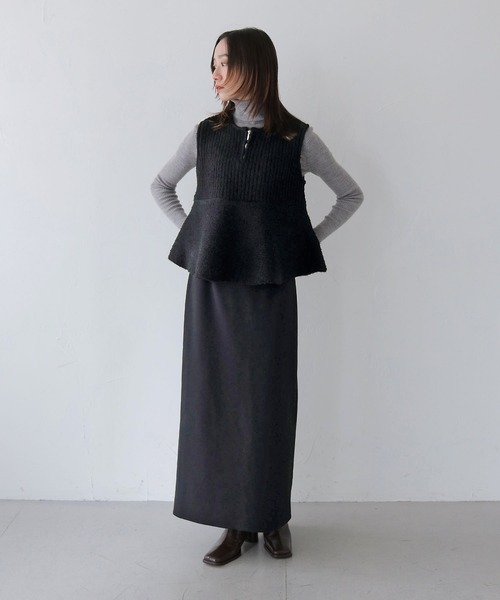 CLEIO（クレイオ）の「【CLEIO】前後2WAYネップ混リブニットビスチェ（ニット/セーター・レディース・グレー/アイボリー/ブラック・FREE）」の12枚目の写真