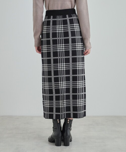 DRESKIP（ドレスキップ）の「◆【高レビュー/洗える/セットアップ可】 着る度うっとり もちもちチェック柄ニットナロースカート（スカート・レディース・ブラック系1/ベージュ系その他2/ブラック・02/04/03）」の20枚目の写真