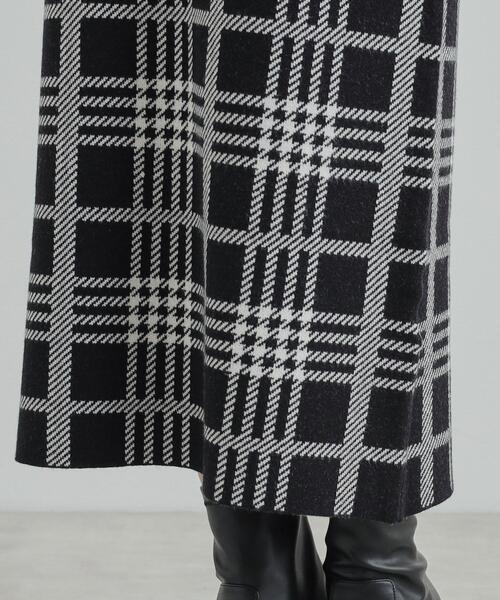 DRESKIP（ドレスキップ）の「◆【高レビュー/洗える/セットアップ可】 着る度うっとり もちもちチェック柄ニットナロースカート（スカート・レディース・ブラック系1/ベージュ系その他2/ブラック・02/04/03）」の22枚目の写真
