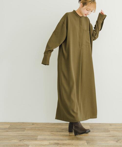 ITEMS URBANRESEARCH(アイテムズ アーバンリサーチ)の「バンドカラーワンピース(ワンピース・レディース・カーキ/ネイビー・FREE)」の9枚目の写真