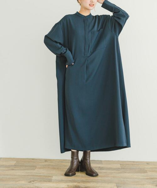 ITEMS URBANRESEARCH(アイテムズ アーバンリサーチ)の「バンドカラーワンピース(ワンピース・レディース・カーキ/ネイビー・FREE)」の12枚目の写真