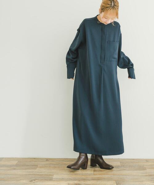 ITEMS URBANRESEARCH(アイテムズ アーバンリサーチ)の「バンドカラーワンピース(ワンピース・レディース・カーキ/ネイビー・FREE)」の13枚目の写真