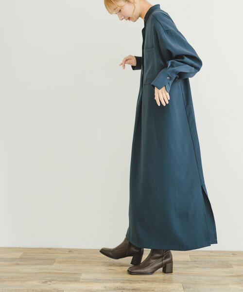 ITEMS URBANRESEARCH(アイテムズ アーバンリサーチ)の「バンドカラーワンピース(ワンピース・レディース・カーキ/ネイビー・FREE)」の14枚目の写真