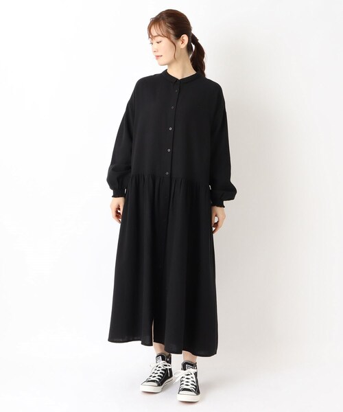 one'sterrace（ワンズテラス）の「ネル袖ギャザー　ウエスト切替ワンピース（ワンピース・レディース・ネイビー系5/ブラック系8/グレー系4/その他・02）」の21枚目の写真