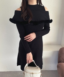 ケープファーニットミニワンピース【ZOZOTOWN限定アイテム】