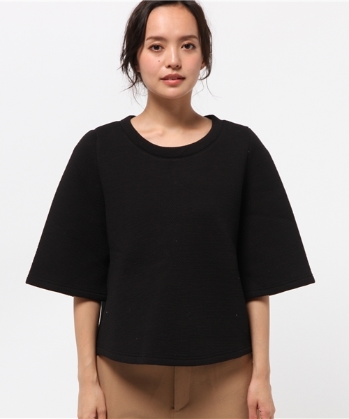 OUTLET（アウトレット）の「【Sheta】ボンディングトップ（Tシャツ/カットソー・レディース・ネイビー/ブラック・FREE）」の3枚目の写真