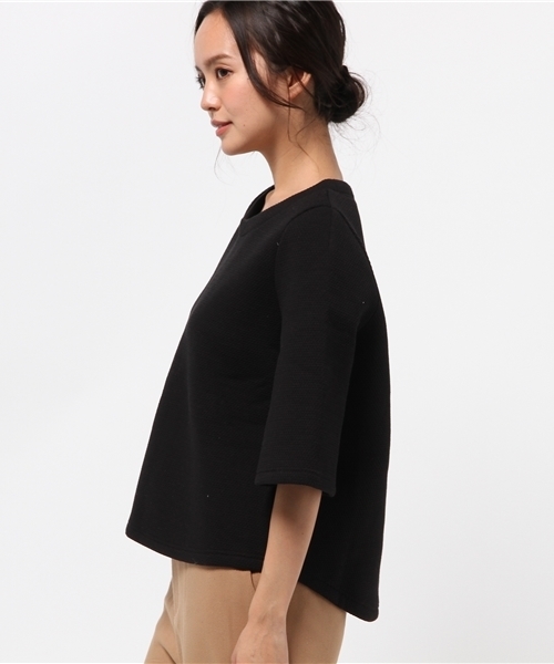 OUTLET（アウトレット）の「【Sheta】ボンディングトップ（Tシャツ/カットソー・レディース・ネイビー/ブラック・FREE）」の4枚目の写真