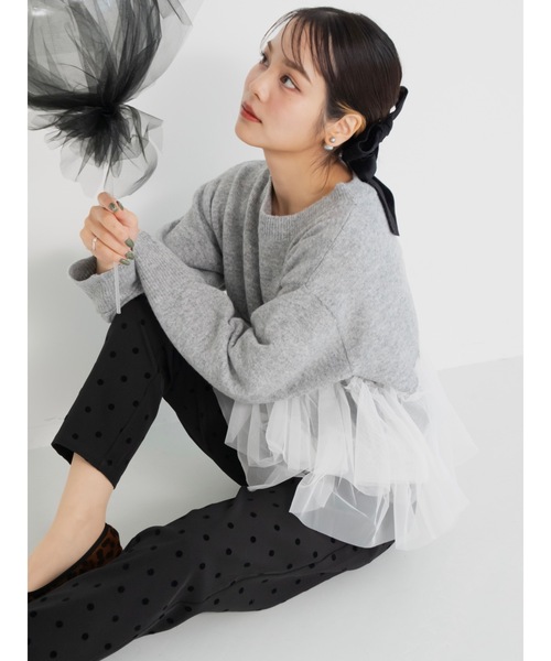 JUMELLE（ジュメロ）の「ballet lady knit（ニット/セーター・レディース・アイボリー/グレー・MEDIUM）」の4枚目の写真