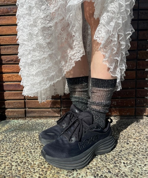 poiregnee（ポワニェ）の「［select］ラメ リブソックス（ソックス/靴下・レディース・ブラック/ホワイト・FREE）」の3枚目の写真