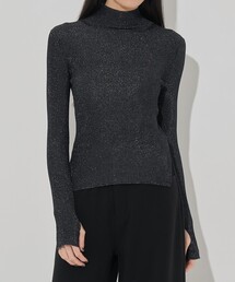 【STUDIOUS/ステュディオス】Super 120s Rib Knit Top/リブトップ/タートルネック