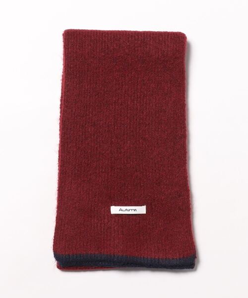 VitaFelice（ヴィータフェリーチェ）の「切り替えデザインシンプルバイカラーリブマフラー（マフラー・レディース・ブラック/ダークブラウン/グレー/レッド/イエロー/グリーン/オートミール・FREE）」の13枚目の写真