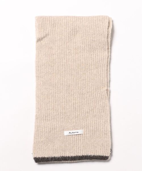 VitaFelice（ヴィータフェリーチェ）の「切り替えデザインシンプルバイカラーリブマフラー（マフラー・レディース・ブラック/ダークブラウン/グレー/レッド/イエロー/グリーン/オートミール・FREE）」の12枚目の写真