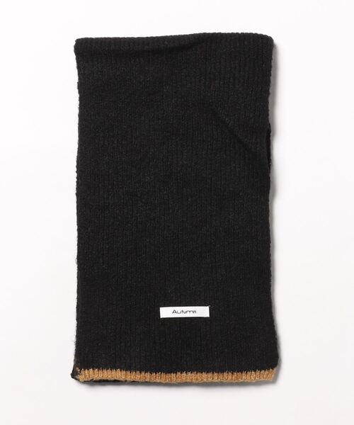 VitaFelice（ヴィータフェリーチェ）の「切り替えデザインシンプルバイカラーリブマフラー（マフラー・レディース・ブラック/ダークブラウン/グレー/レッド/イエロー/グリーン/オートミール・FREE）」の10枚目の写真