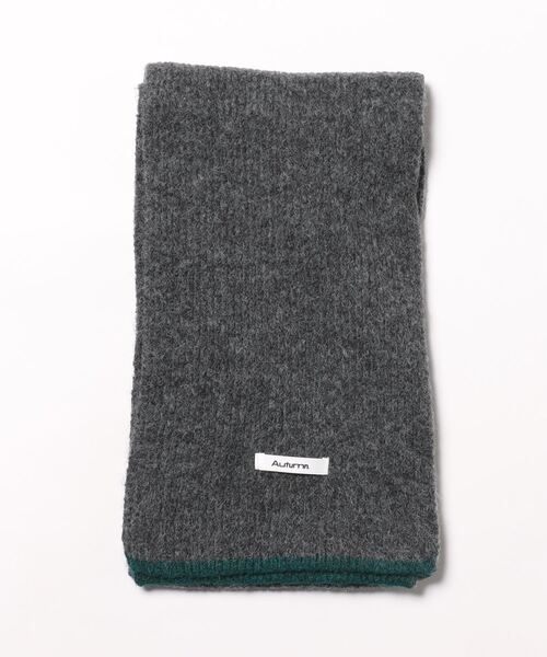 VitaFelice（ヴィータフェリーチェ）の「切り替えデザインシンプルバイカラーリブマフラー（マフラー・レディース・ブラック/ダークブラウン/グレー/レッド/イエロー/グリーン/オートミール・FREE）」の9枚目の写真