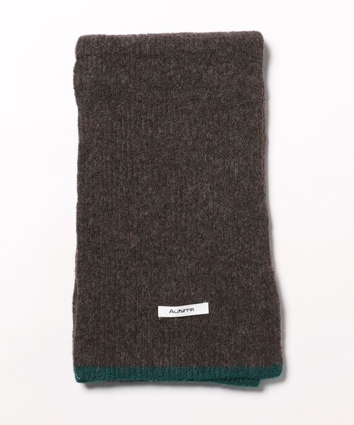 VitaFelice（ヴィータフェリーチェ）の「切り替えデザインシンプルバイカラーリブマフラー（マフラー・レディース・ブラック/ダークブラウン/グレー/レッド/イエロー/グリーン/オートミール・FREE）」の8枚目の写真