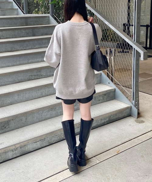 INGNI(イング)の「3段ロゴチュニックニット(ニット/セーター・レディース・ワイン系2/ライトグレー系2/ブルーグレー/ホワイト×ブラック・M)」の21枚目の写真