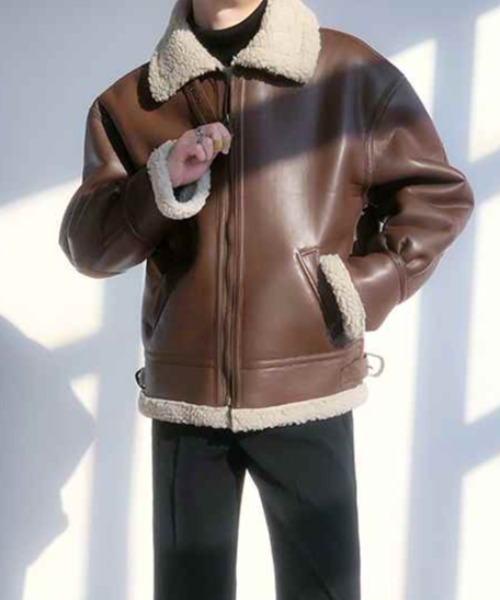 Otte(オッテ)の「モードレザーボア(ブルゾン・メンズ・ブラック/ブラウン・LARGE/X-LARGE/MEDIUM/XX-LARGE)」の2枚目の写真