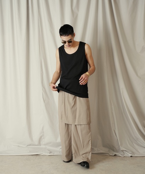 Aphlotus(アプロタス)の「ディープネック テレコ インナー/タンクトップ(タンクトップ・メンズ・ホワイト/ブラック・SMALL/MEDIUM/LARGE)」の11枚目の写真
